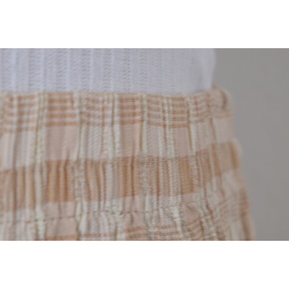 Vintage 80s Plaid Beige and Cream Lounge Pants | 27-34‎ waist - Picture 4 of 10